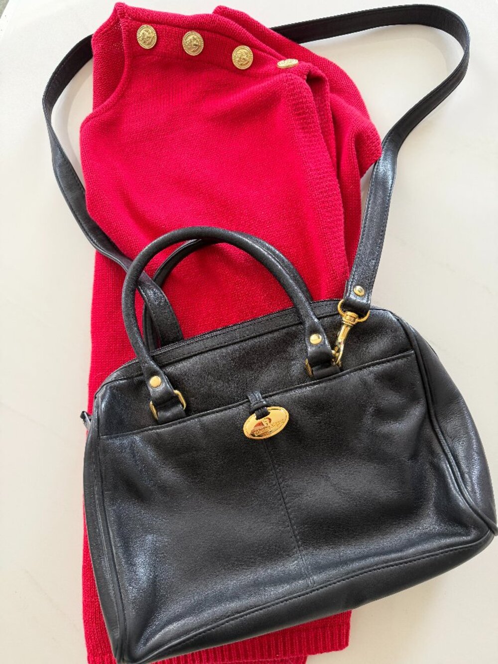 Truly-A Diamond in the Rough!! Classic Etienne Aigner Black Leather Bag!